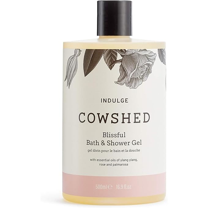 Cowshed Indulge Blissful Bath & Shower Gel - 500 ml - Vegan Body Wash for Women | Parabens Free Spa Ladies Shower Gels | Moisturising Bath Gel for Women - Hydrating Natural Body Wash